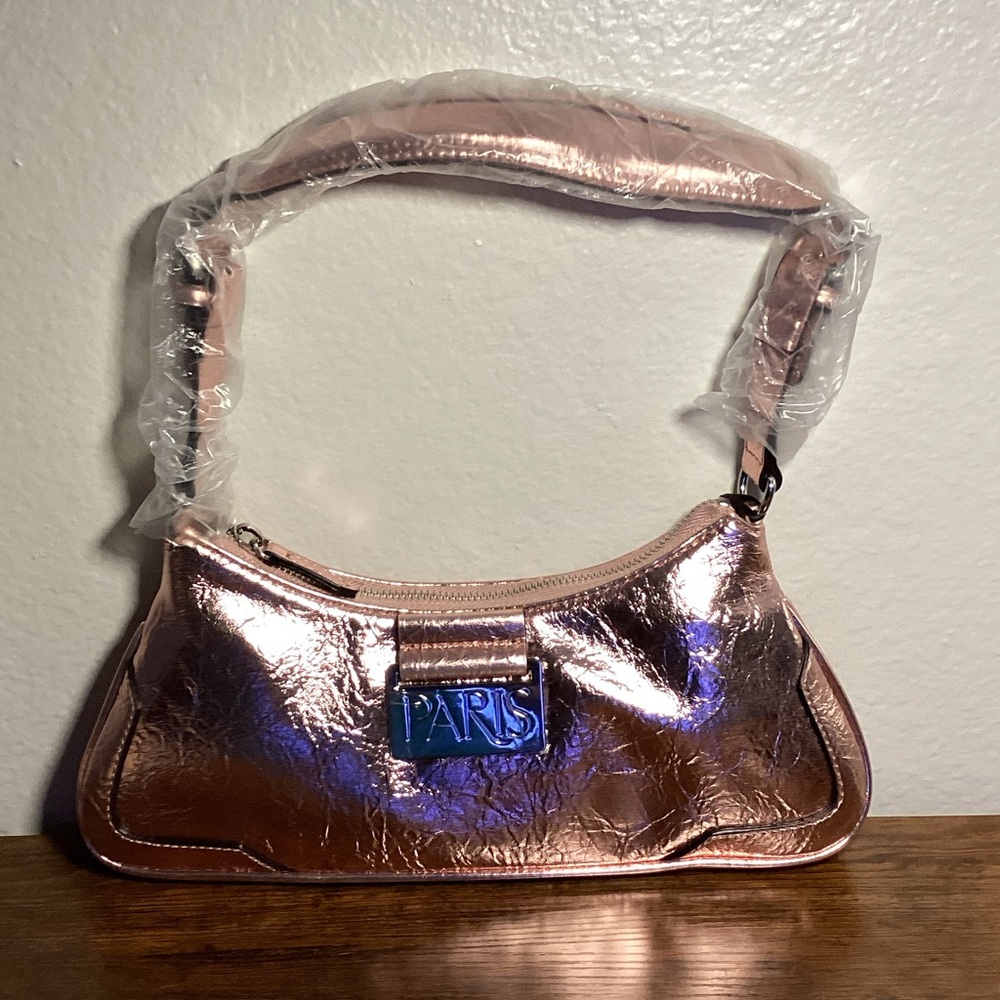 Paris Hilton Metallic Rose Shoulder Bag